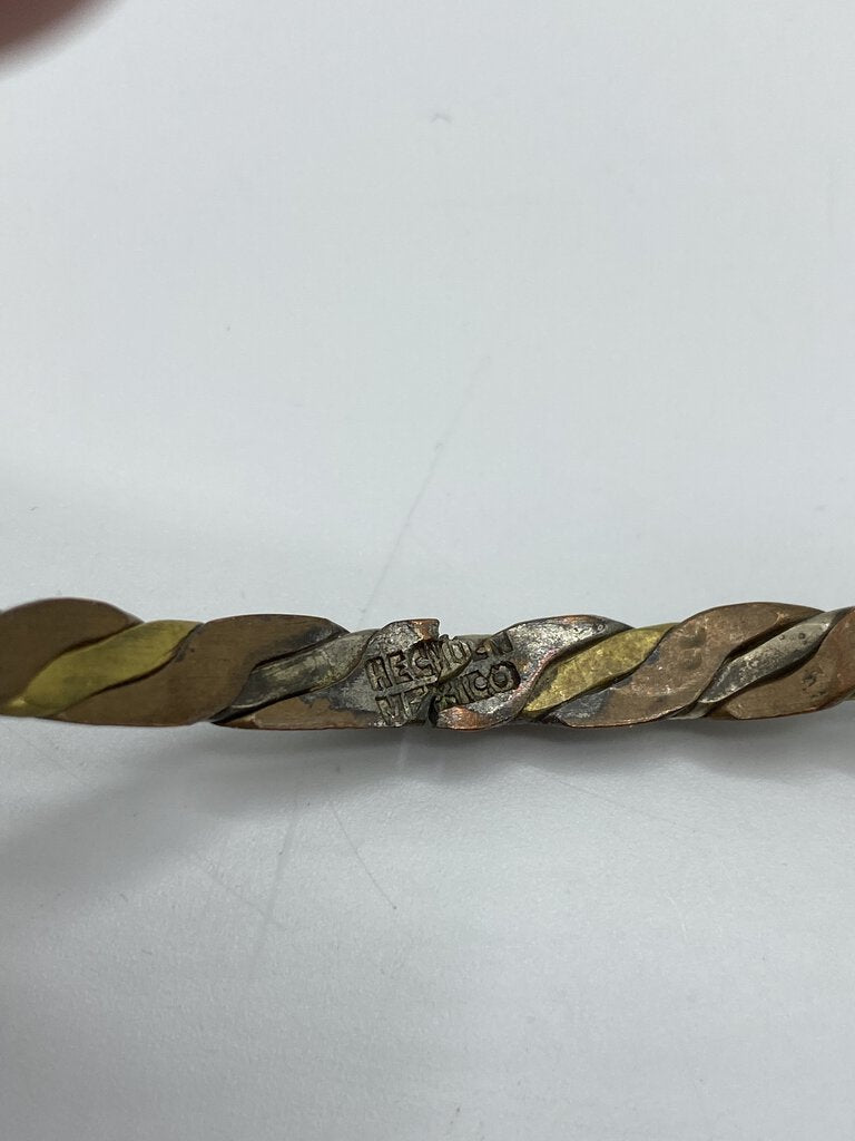 Boho Lot of Metal Bangle Braclets, Brass, Sterling, Copper 10 total /ro