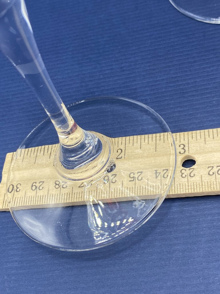 2 - Vintage Luminarc Wine Glasses w/Red Ball Stem made in France /rw