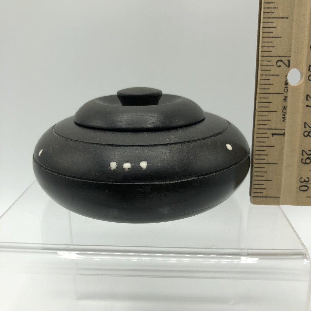 Natural Chinese Inkstone w/ Bone Inlay & Lid /b