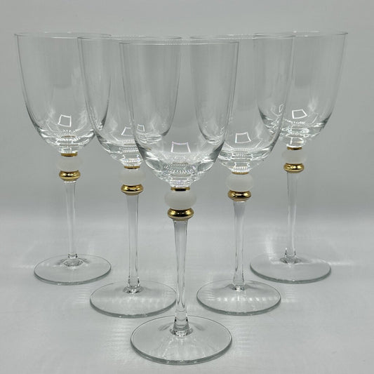 Set Of 5 Vintage Fostoria Romania KRISTINA 9 Inch Water Goblets /cb
