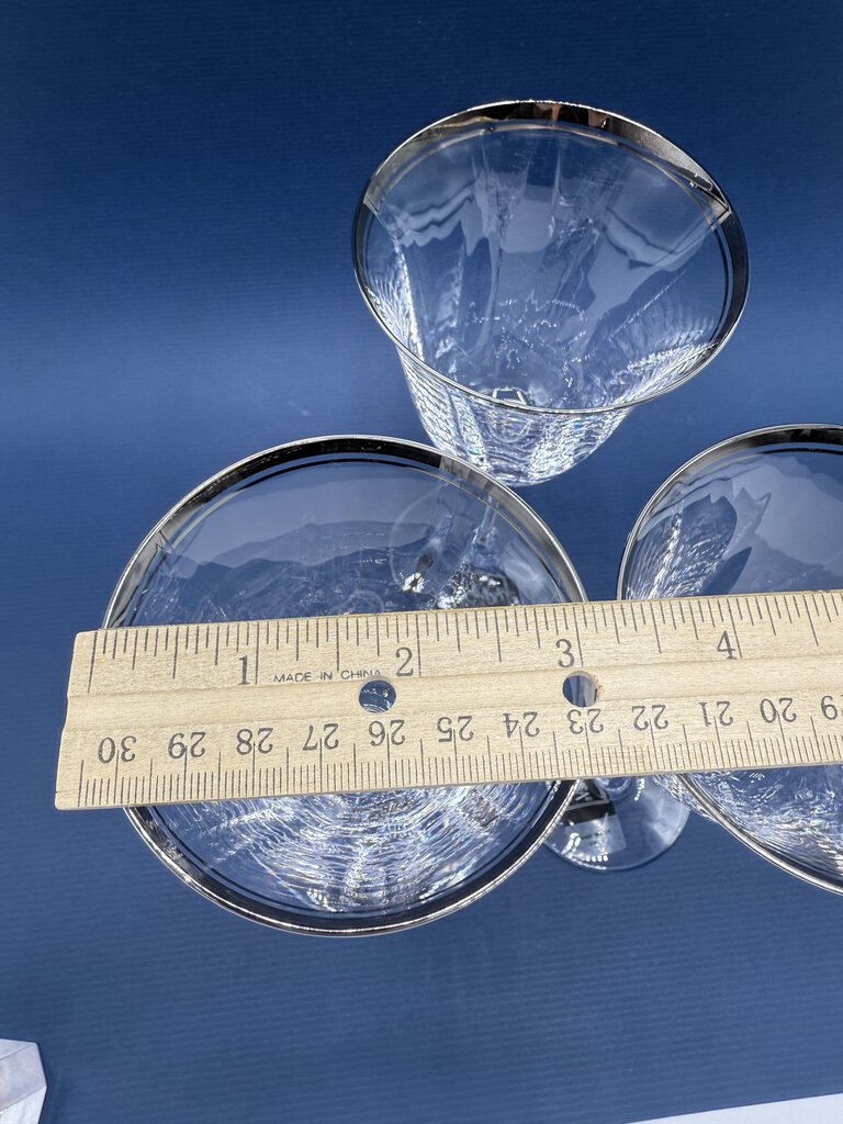 Mikasa Sonata Platinum Crystal Wine Glass Set of 3 NWT /rw