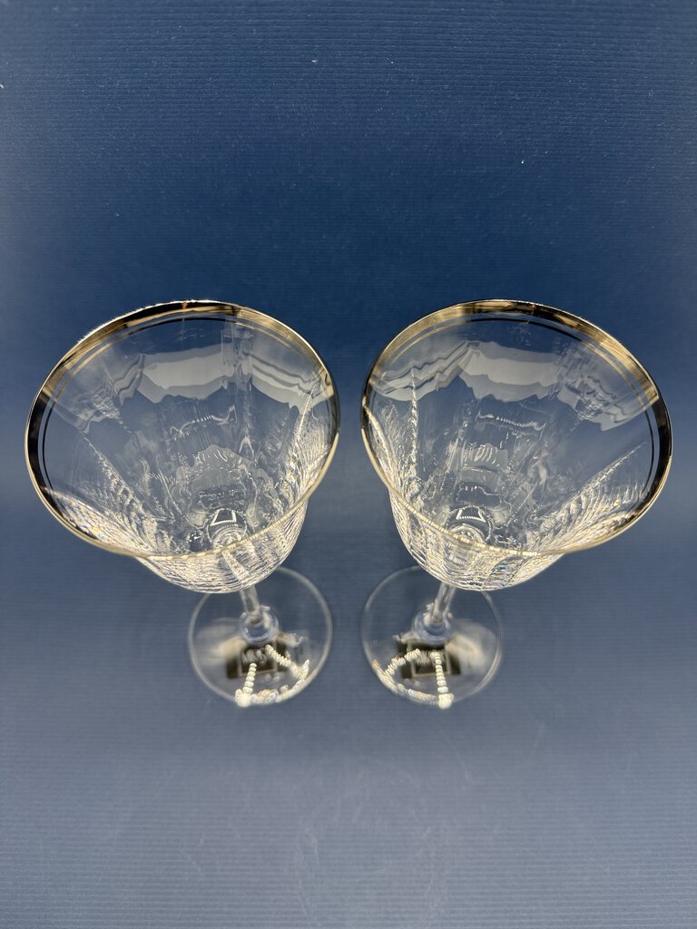 Mikasa Sonata Platinum Crystal Water Glass set of 2 NWT /rw