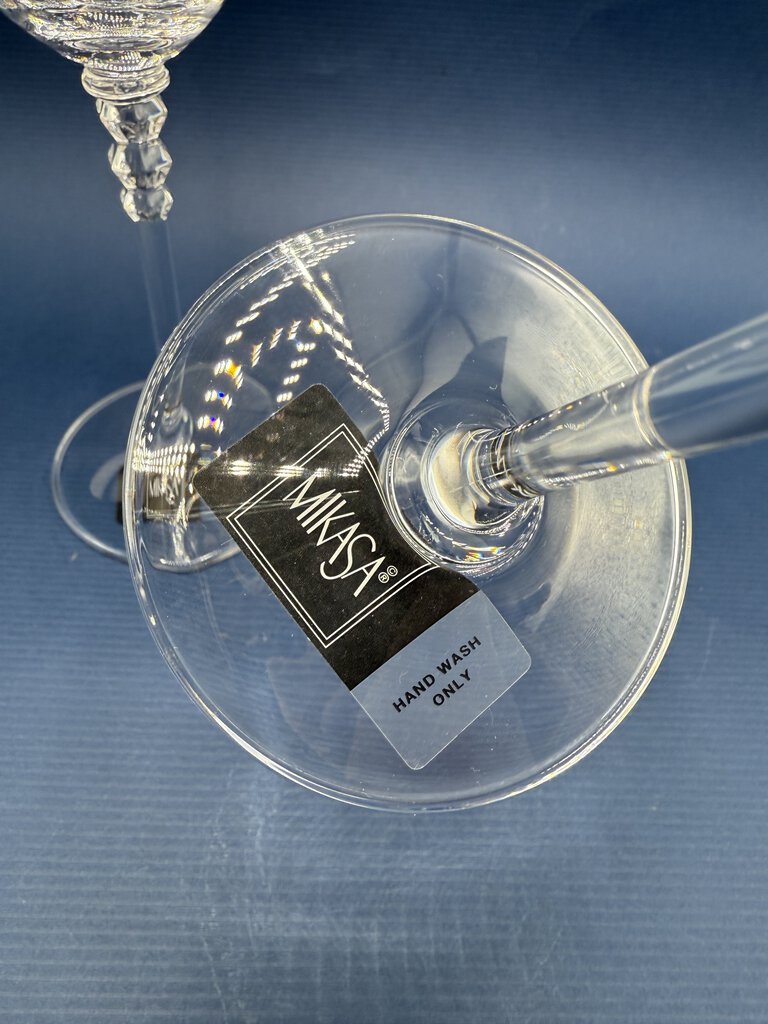 Mikasa Sonata Platinum Crystal Water Glass set of 2 NWT /rw