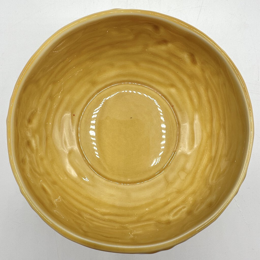 Vintage Bordallo Pinheiro Oak Leaf Gold Coupe Cereal Bowl 5 1/2” Portugal /cb