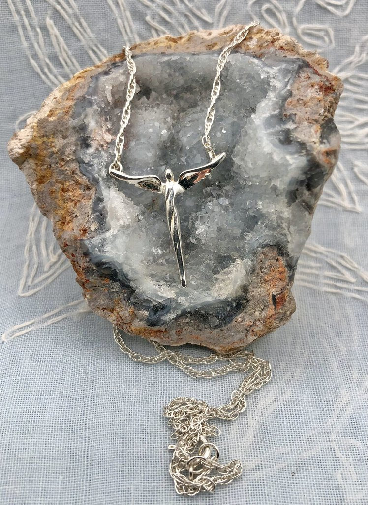 Lavaggi Angel of Hope Sterling Silver Necklace /b