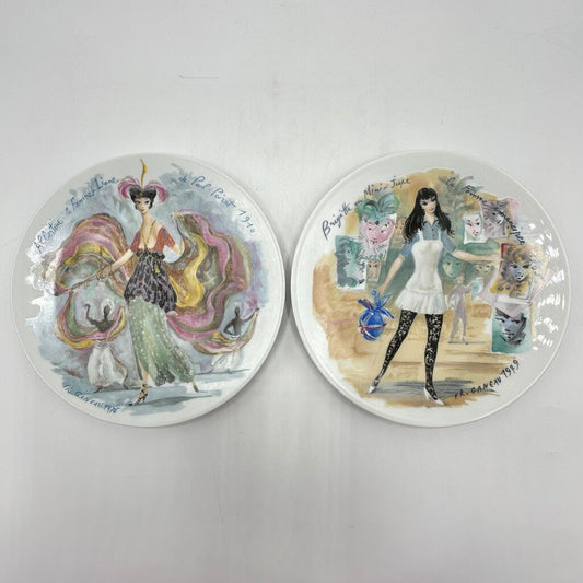 2 Vintage D’Arceau Limoges Les Femmes Du Siecle Collector Plates 1910, 1965 /cb