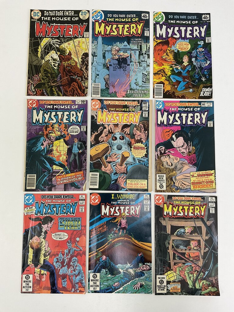 Vintage DC Comics: The Houes of Mystery 9 Book Bundle 1974-1983 /so