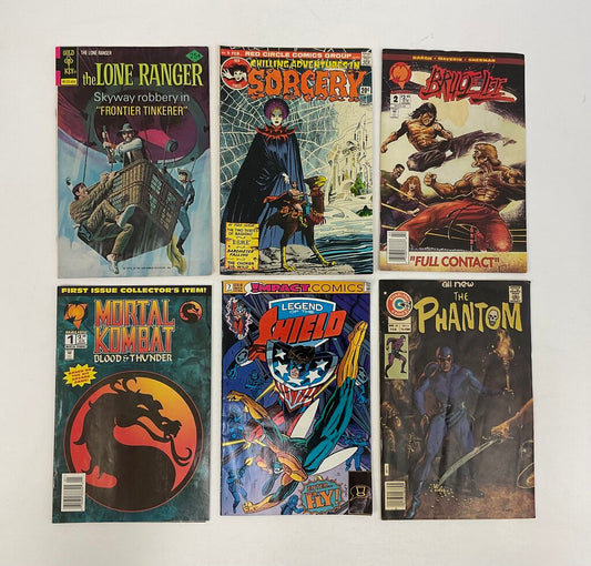 Vintage Bundle of 6 Assorted Comic Books - Fighting, Combat, Fantasy, Magic - 70s/90s /so