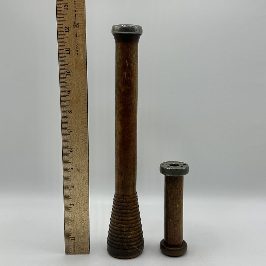 Lot of 11 Vintage Wood & Cardboard Textile Spools, Spindles and Cones w/Colorful Yarn /cb