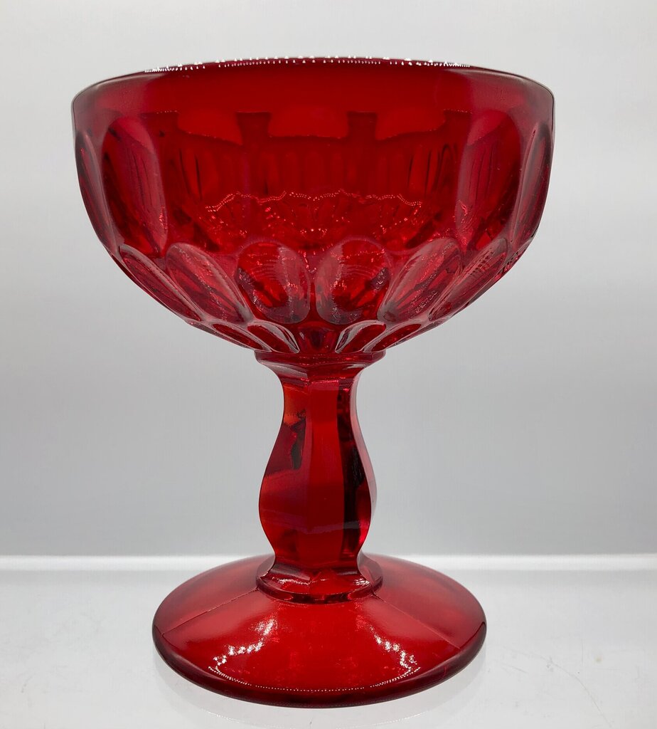 Set of 4 Fenton Thumbprint Ruby Red Champagne/ Sherbet Glasses /b
