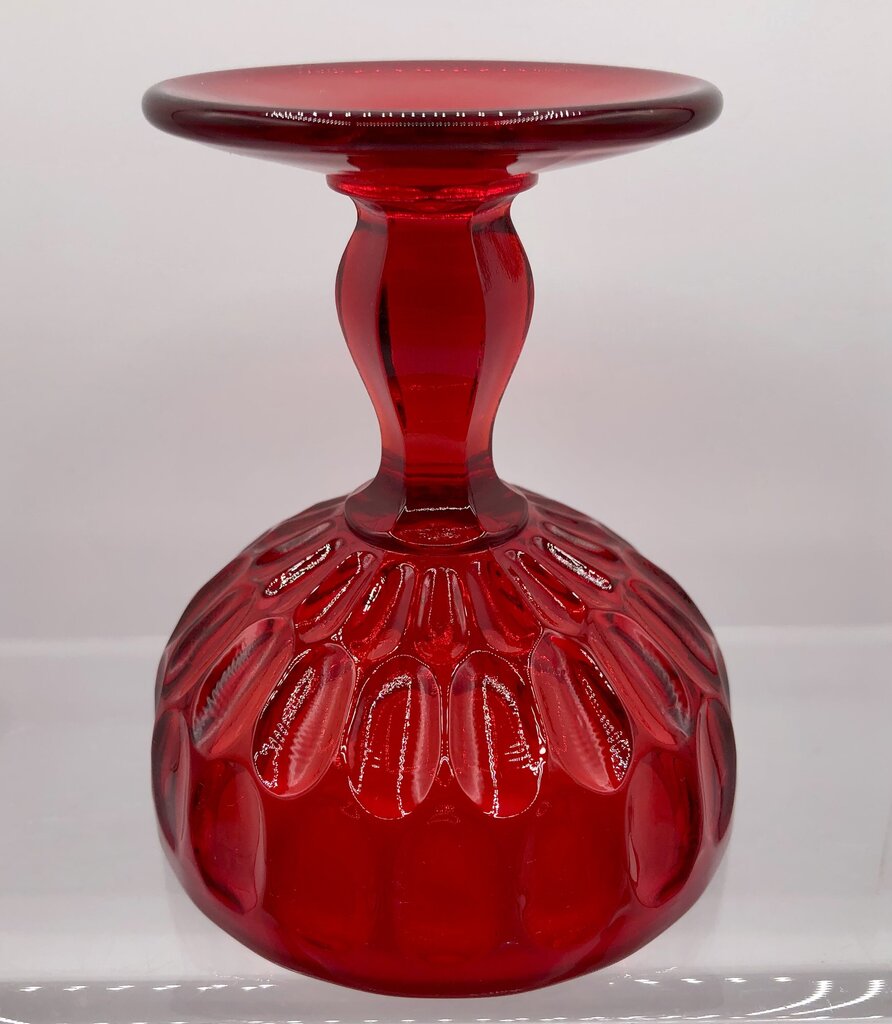 Set of 4 Fenton Thumbprint Ruby Red Champagne/ Sherbet Glasses /b