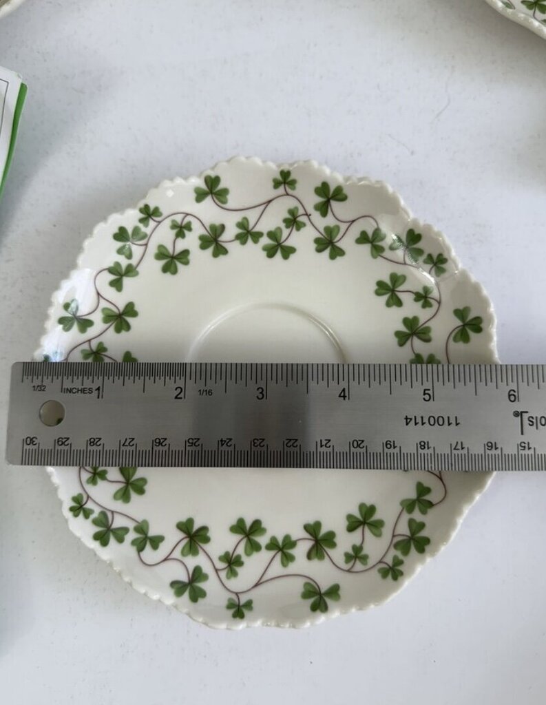 The Shannon Collection 7pc Lot of Porcelain Shamrock Cuos & Saucers NWT /r
