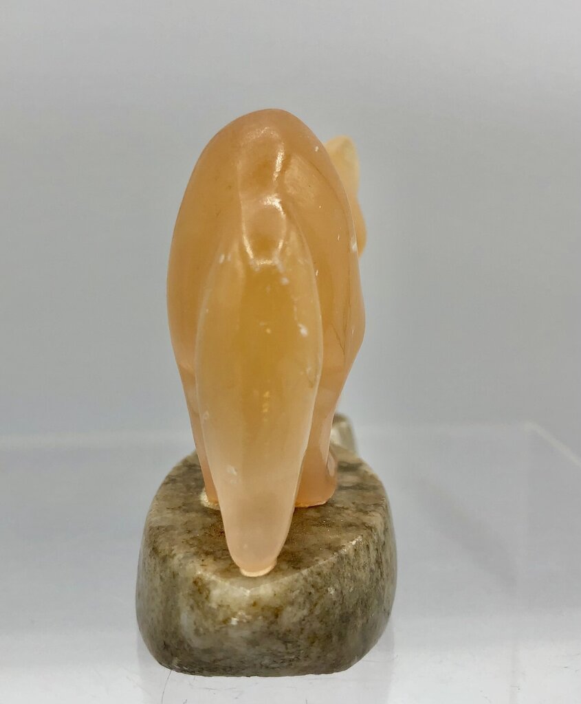 Vtg Carved Selenite Fox & Hedgehog /b