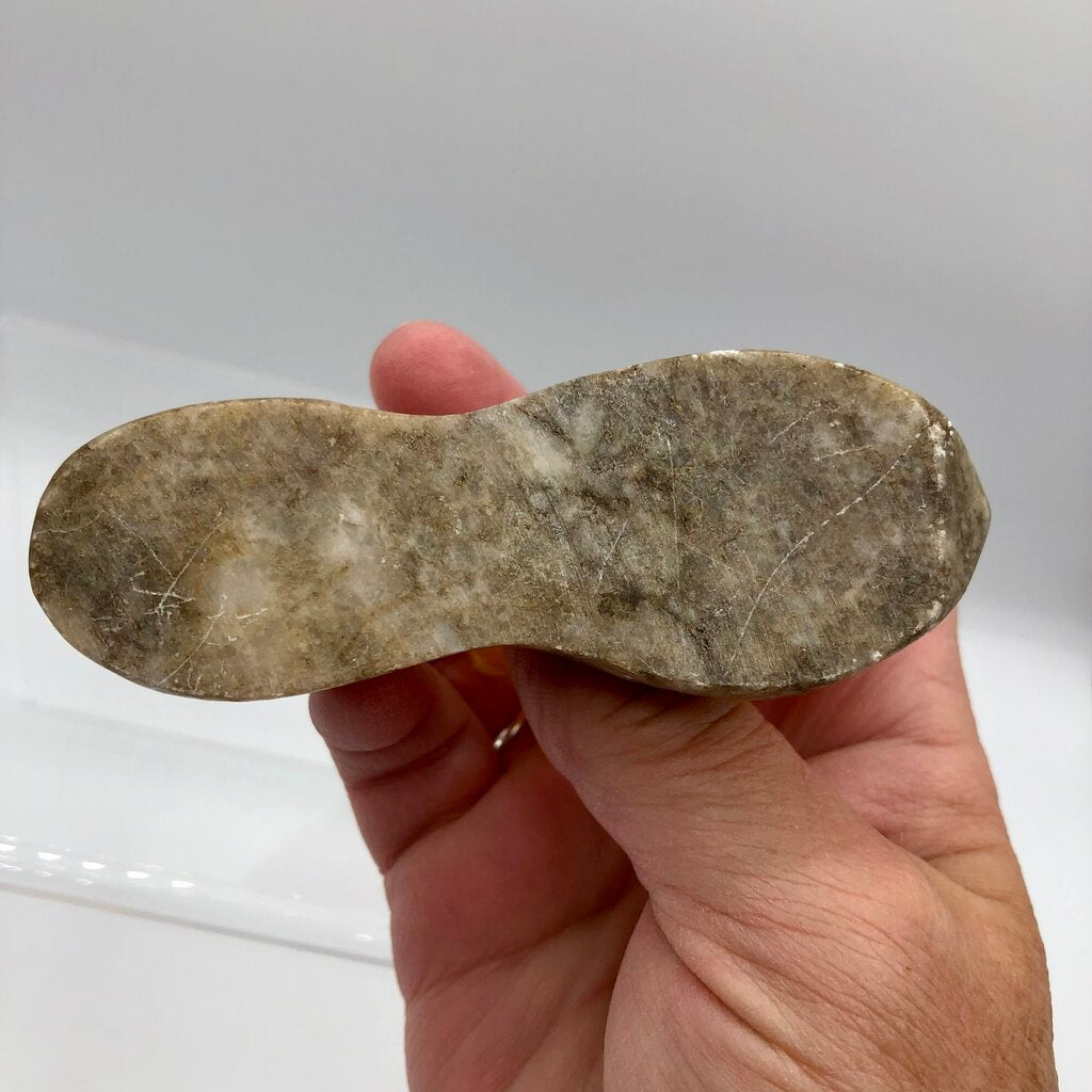 Vtg Carved Selenite Fox & Hedgehog /b