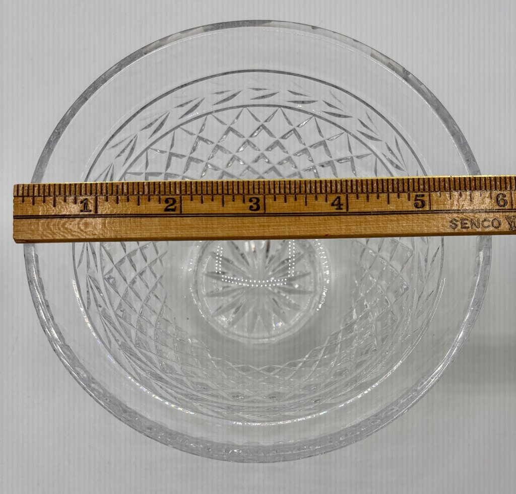 Cut Crystal Diamond Pattern 5.75” Bowl (Rogaska?) /j