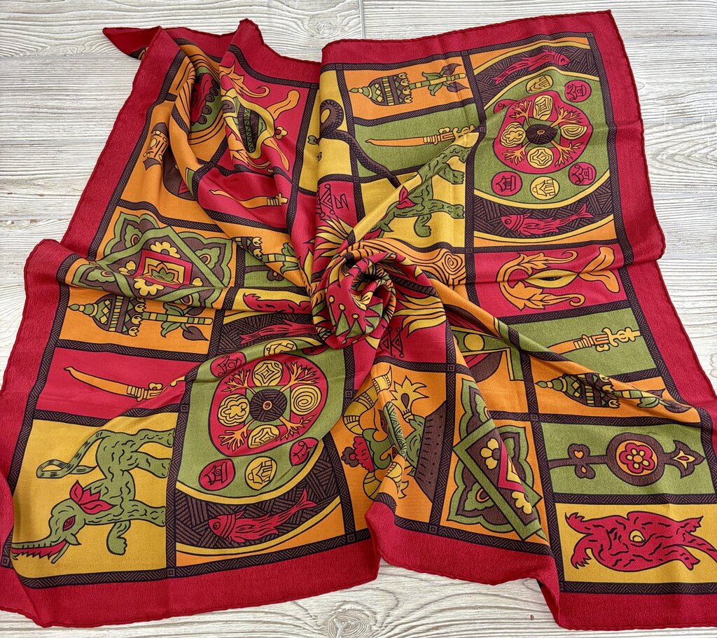 Silk Doncaster 34” Silk Scarf Hand Rolled Edges /j