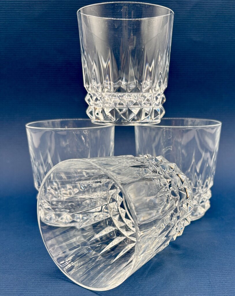 Set of 4 Cristal d’Arques Old Fashioned/Low Ball Whiskey Glasses /j