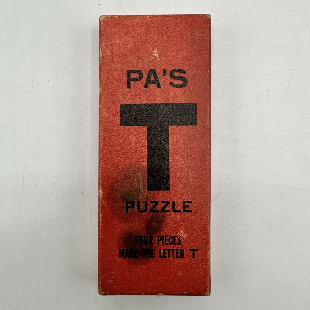 Vintage 1940s Pa’s T Puzzle 4 Pieces Wood Puzzle Wm F. Druecke & Sons, Grand Rapids Michigan - Classic Brain Teaser /cb