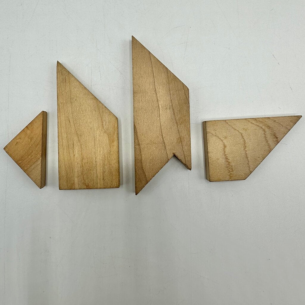 Vintage 1940s Pa’s T Puzzle 4 Pieces Wood Puzzle Wm F. Druecke & Sons, Grand Rapids Michigan - Classic Brain Teaser /cb