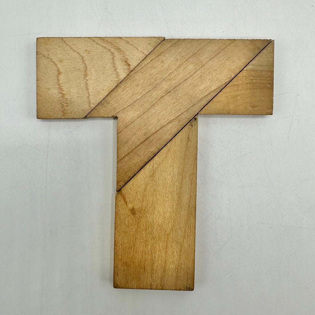 Vintage 1940s Pa’s T Puzzle 4 Pieces Wood Puzzle Wm F. Druecke & Sons, Grand Rapids Michigan - Classic Brain Teaser /cb