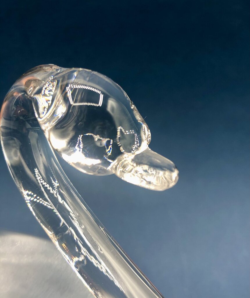 Set of 3 Duncan Miller Glass Nesting Swans Candy/ Trinket Dishes /b