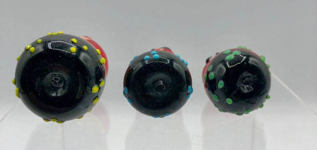 Set of 3 Art Glass Matryoshka Russian Nesting Doll Figurines /b