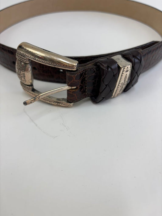 Brighton Embossed Brown Leather Belt /j