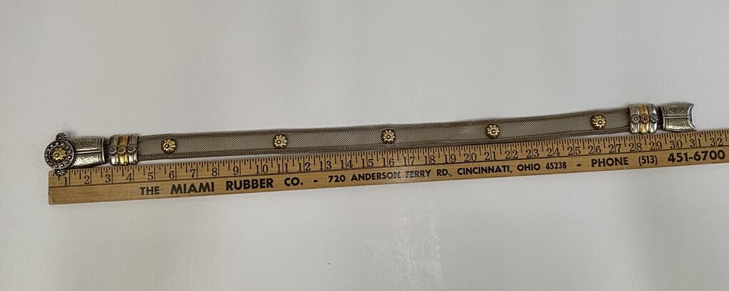 Vtg. Chain Metal Belt with Gold Accents Sz. M /j