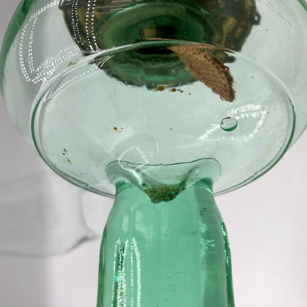 Vintage 1930’s Green Uranium Glass Hurricane Oil Lamp /b