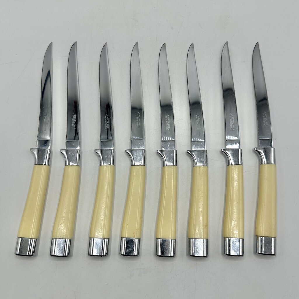 Vintage Carvel Hall by Briddell Steak Knives-Set Of 8 In Original Box-Stainless Steel /cb