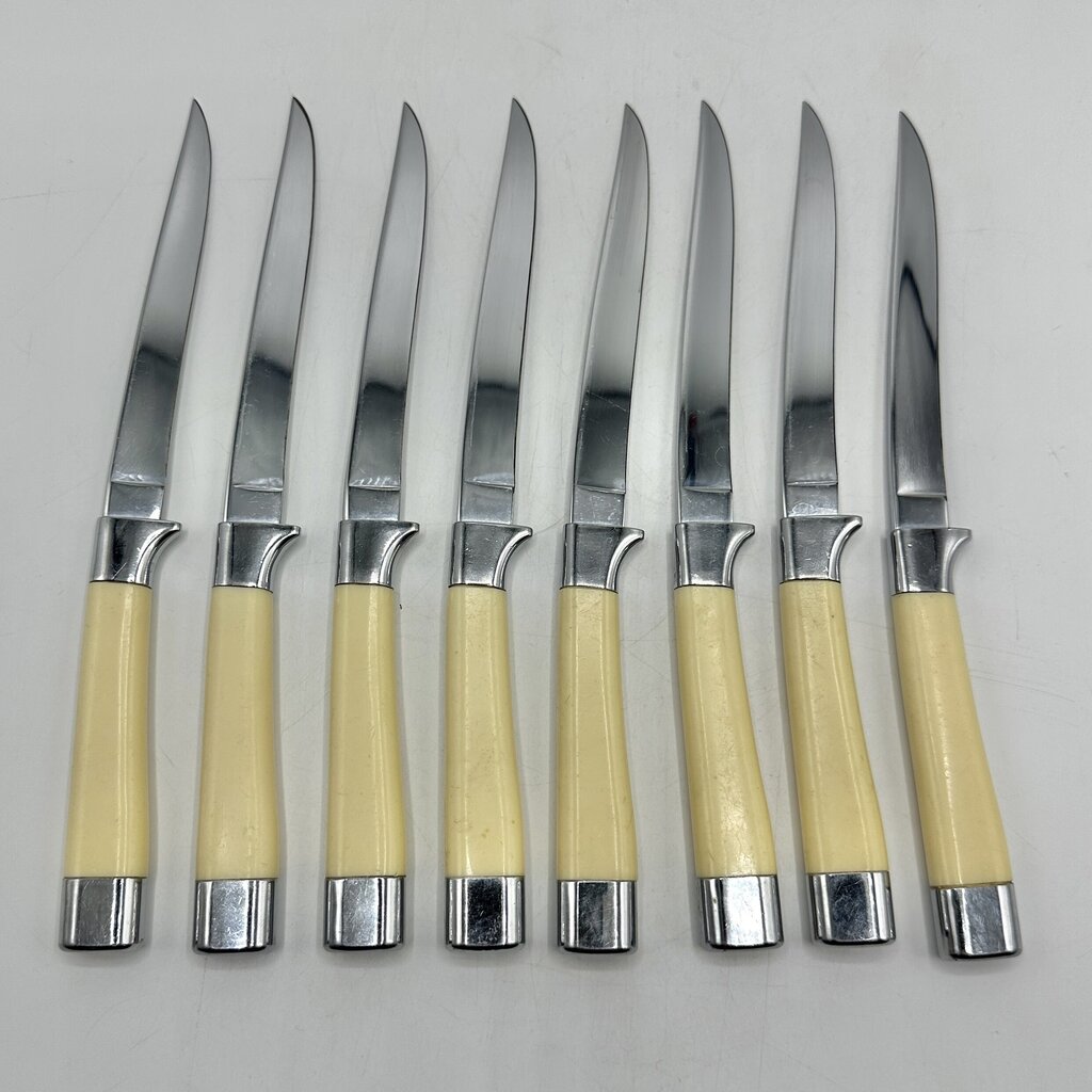 Vintage Carvel Hall by Briddell Steak Knives-Set Of 8 In Original Box-Stainless Steel /cb