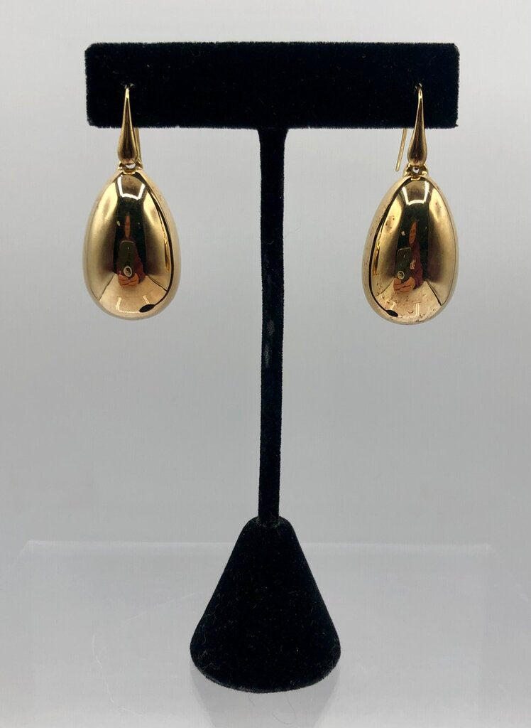 LR Italy Sterling Silver 925 Gold Vermeil Teardrop Dangle Earrings /b