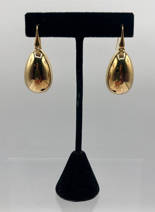 LR Italy Sterling Silver 925 Gold Vermeil Teardrop Dangle Earrings /b