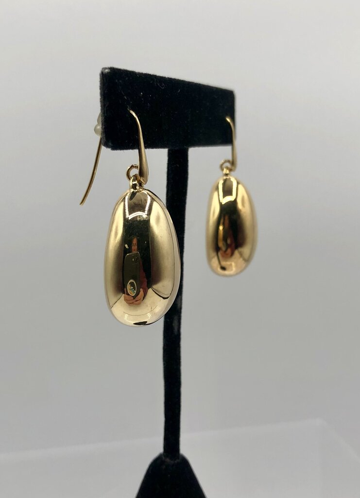 LR Italy Sterling Silver 925 Gold Vermeil Teardrop Dangle Earrings /b