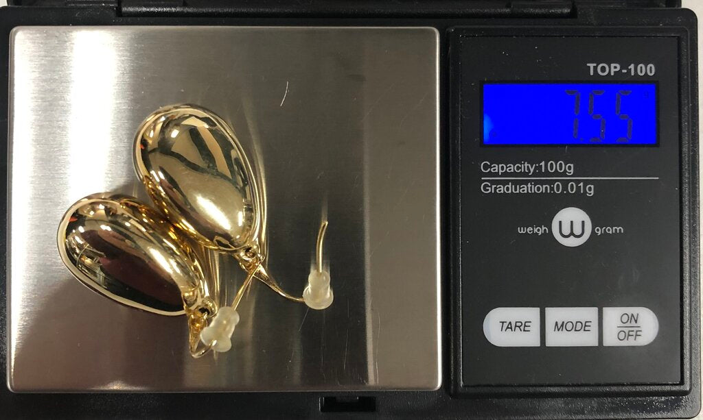 LR Italy Sterling Silver 925 Gold Vermeil Teardrop Dangle Earrings /b