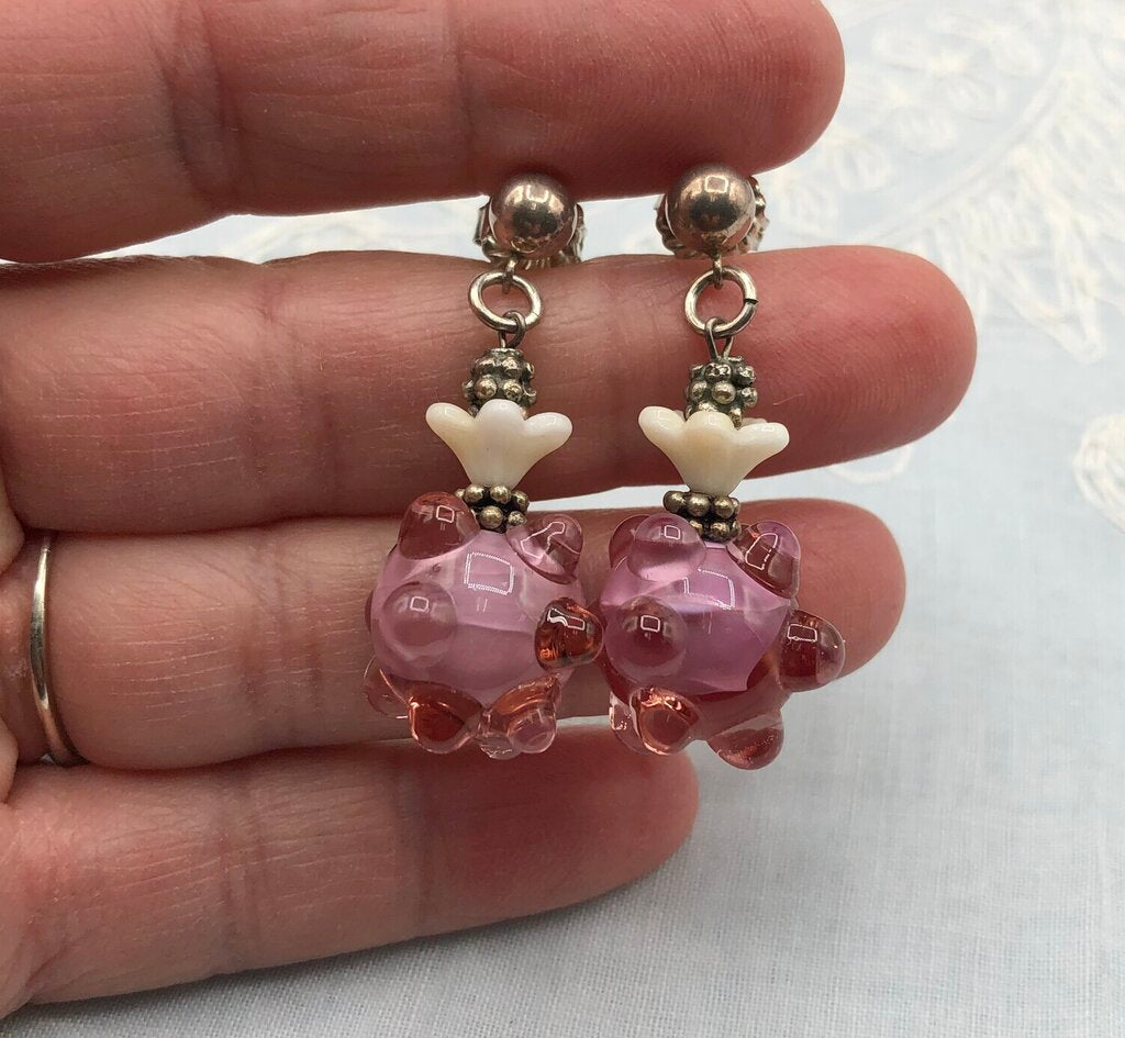 Artisan Made Glass Bead Earrings & Bracelet Set /b
