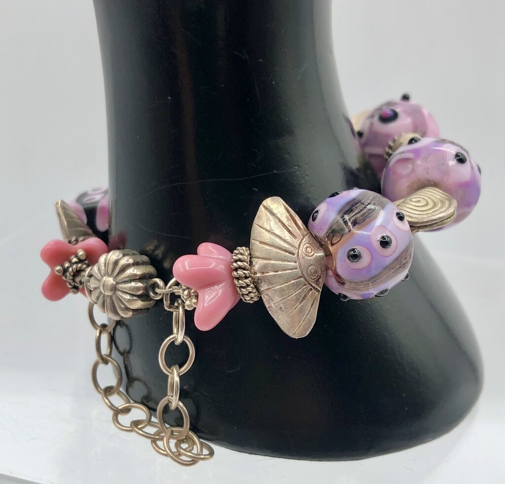 Artisan Made Glass Bead Earrings & Bracelet Set /b