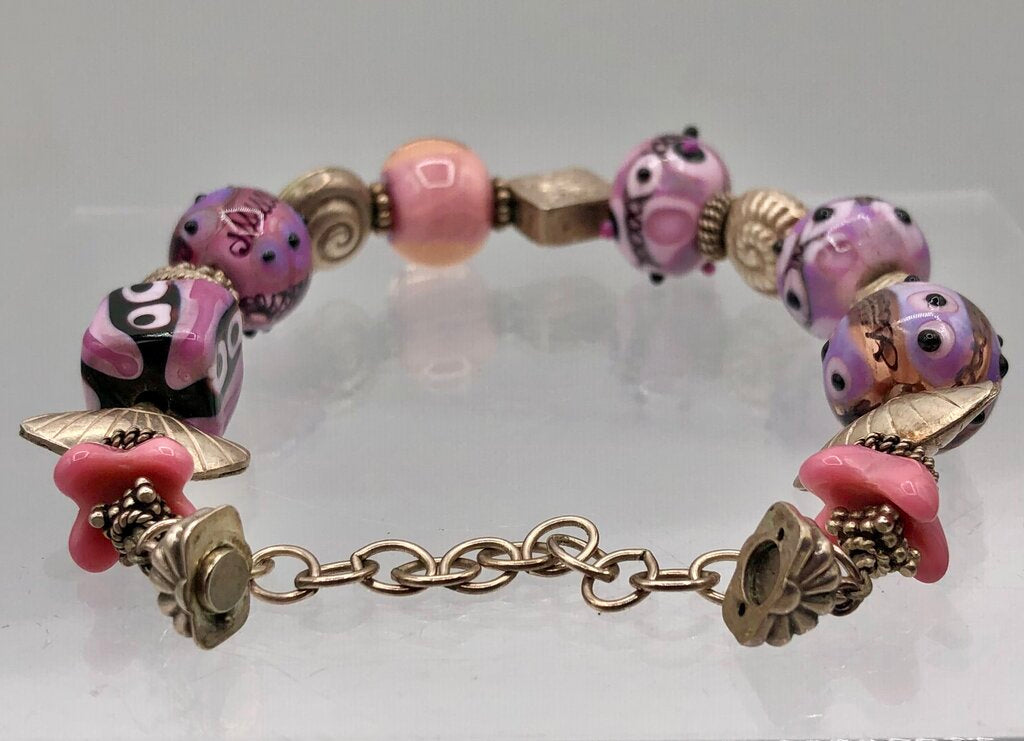 Artisan Made Glass Bead Earrings & Bracelet Set /b