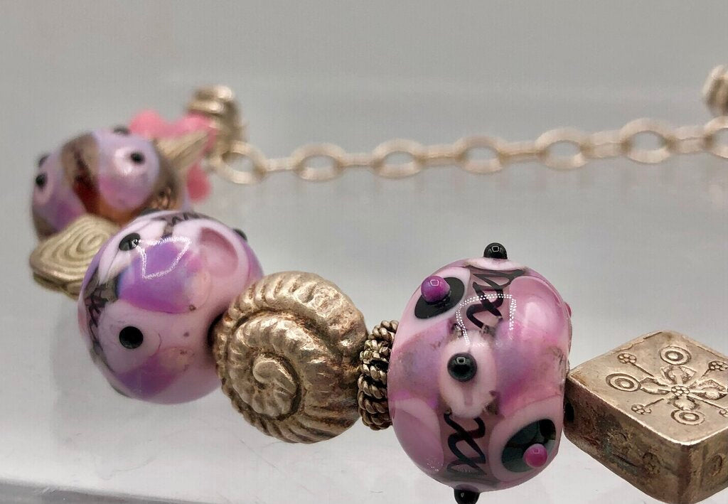 Artisan Made Glass Bead Earrings & Bracelet Set /b