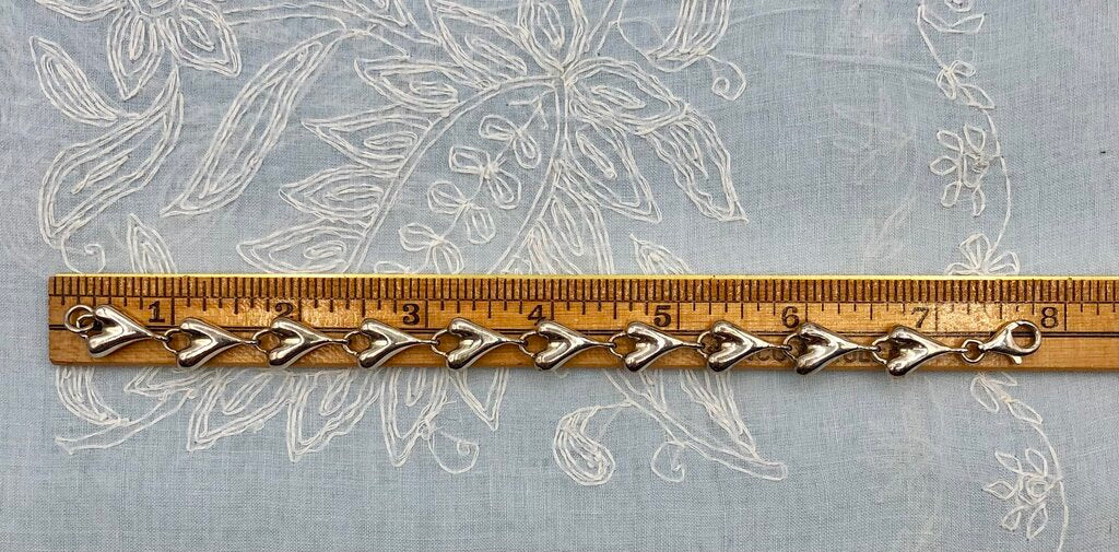 Robert Lee Morris 925 Sterling Silver Heart Link Bracelet /b
