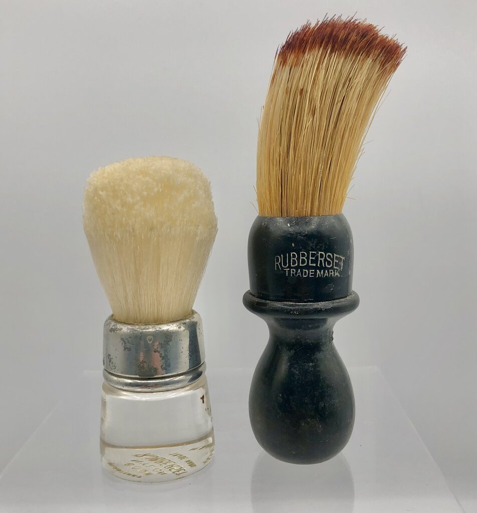 Vintage Set of 2 Rubberset Shaving Brushes /b