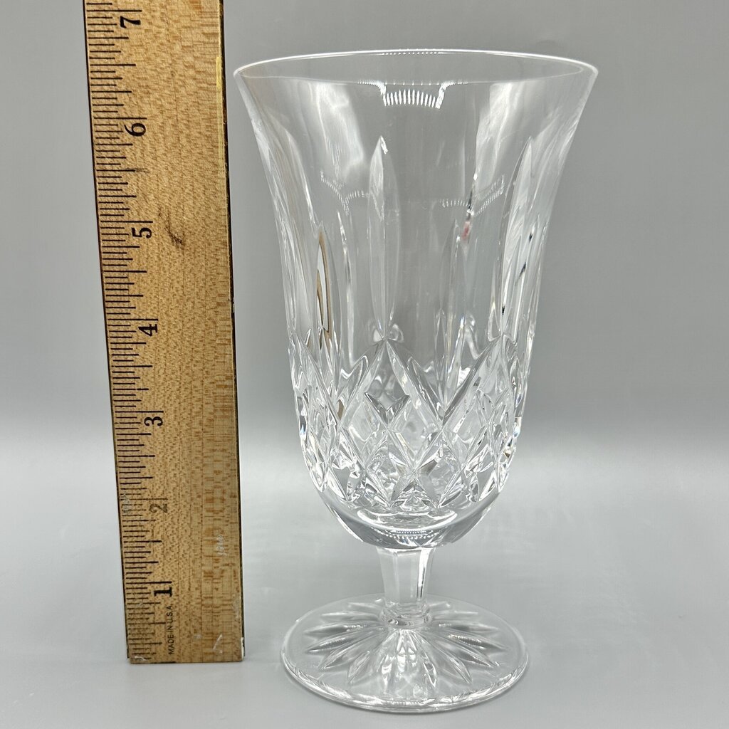 Waterford Crystal LISMORE 6 1/2” Stemmed Iced Tea Glass Modern Logo /cb