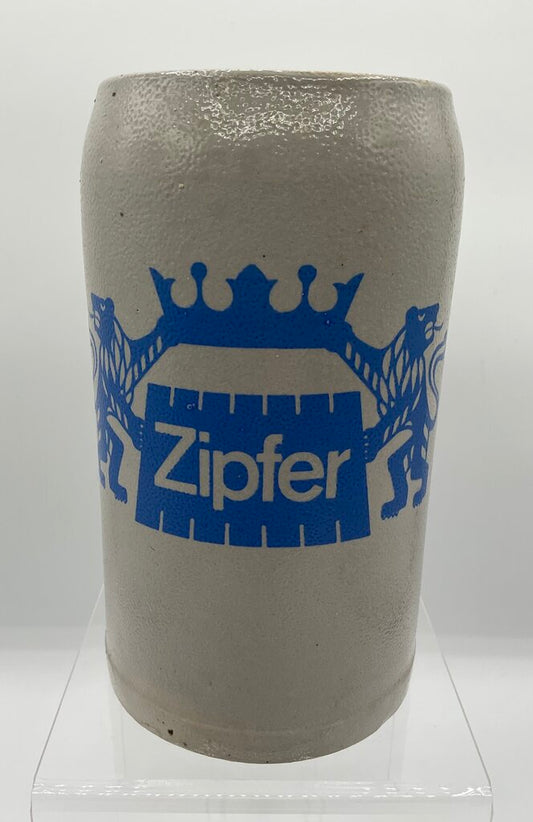 Vintage Stoneware Beer Stein “Zipfer” Brand Lager from Austria 1 Liter /s