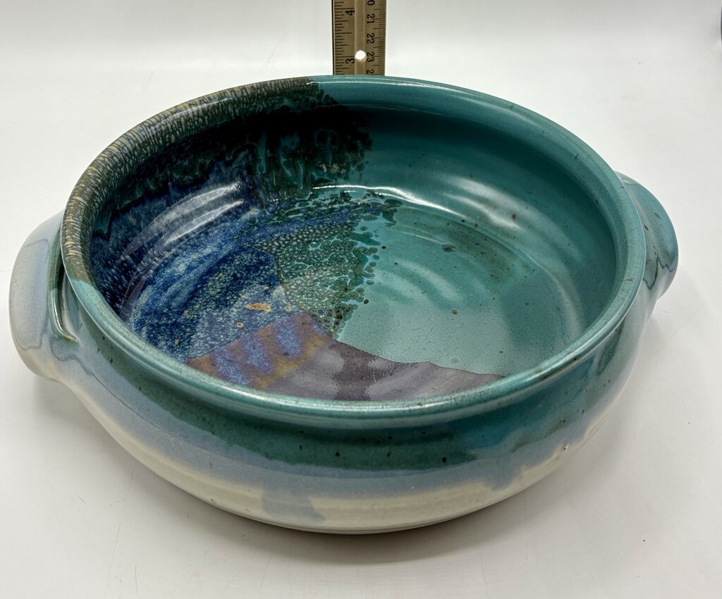 Handmade Pottery Casserole/Serving Dish w/ Handles /j