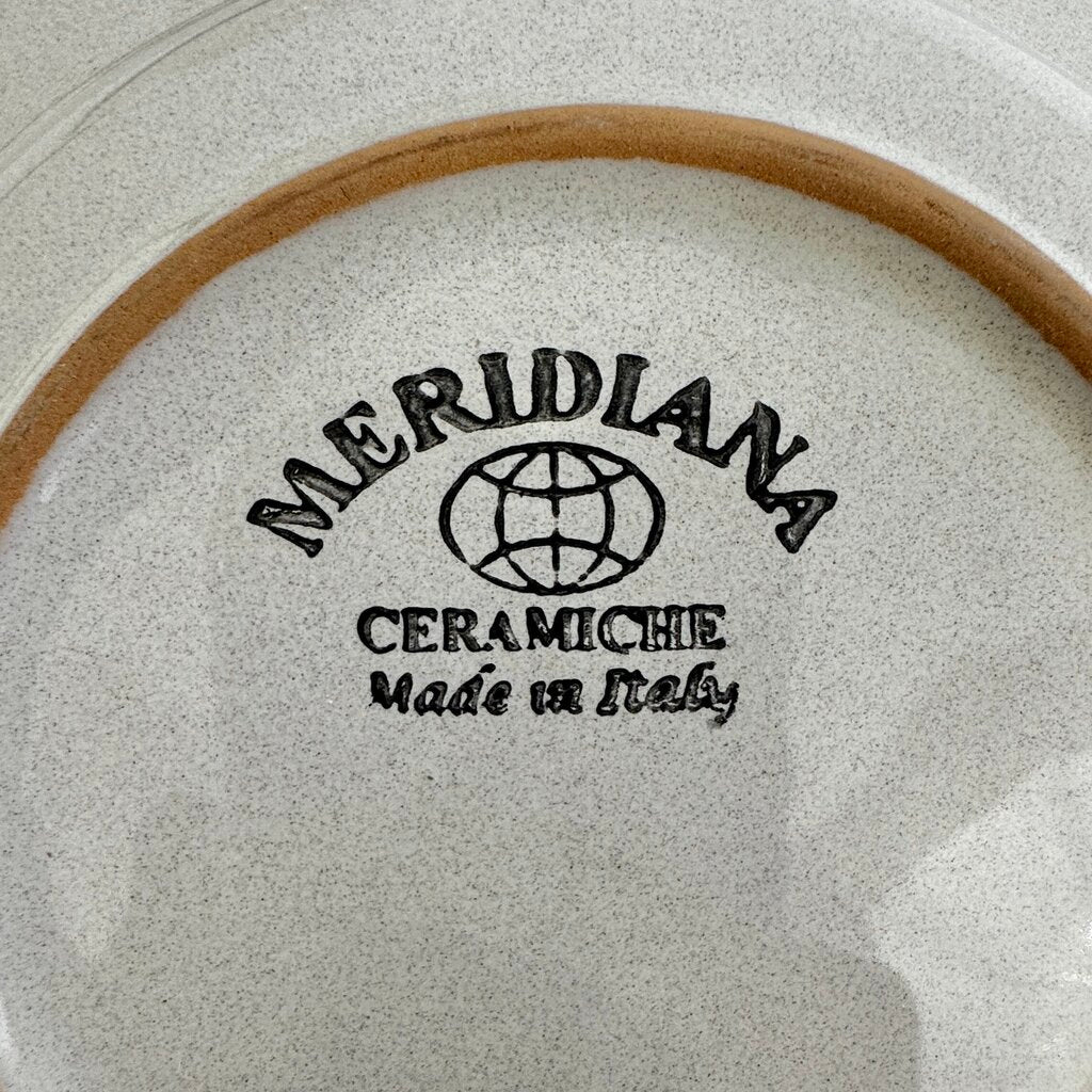 4 Vintage Meridiana Ceramiche Rim Soup/ Pasta Bowls 8.5” Made In Italy Blue /cb