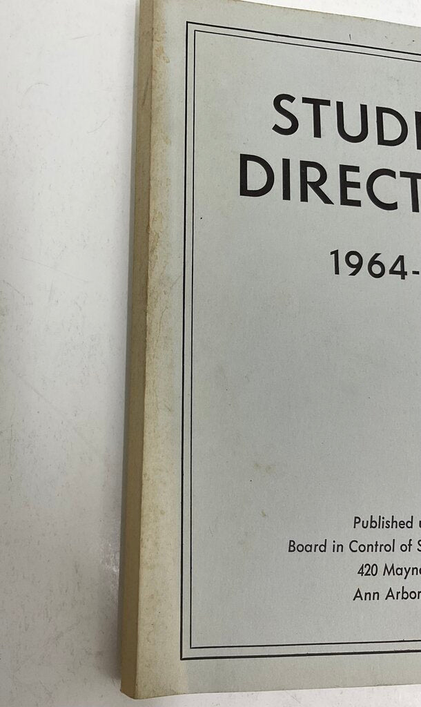 Vintage University of Michigan Student Directory 1964-65 /sb