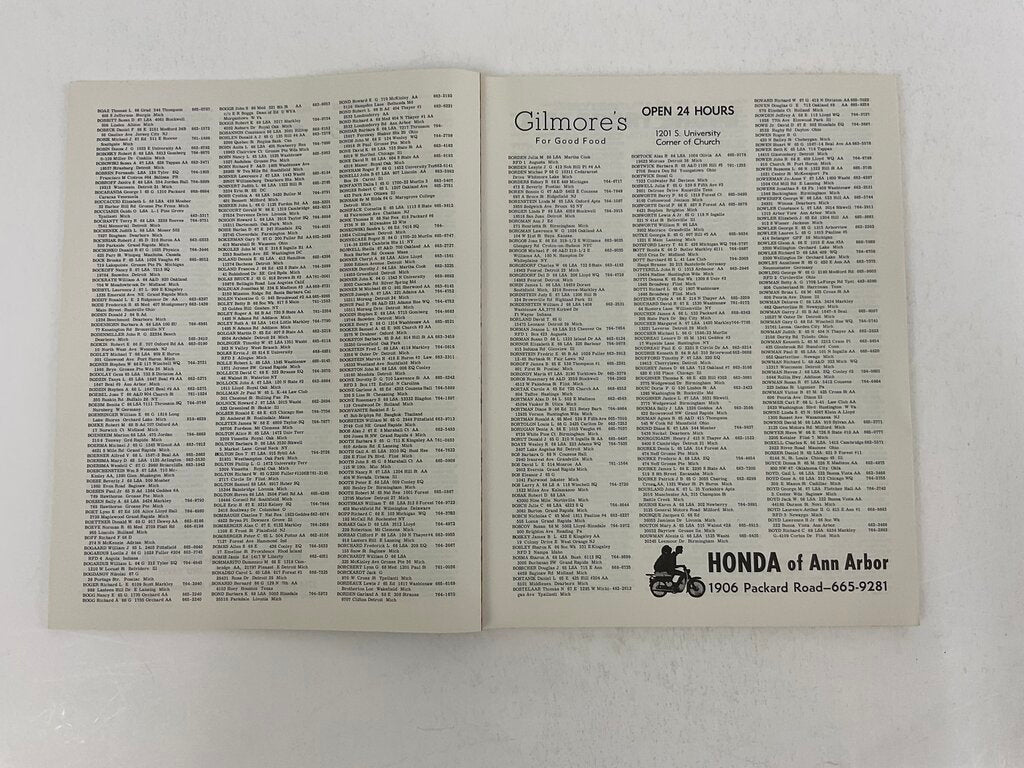 Vintage University of Michigan Student Directory 1964-65 /sb