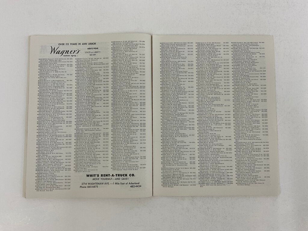 Vintage University of Michigan Student Directory 1964-65 /sb