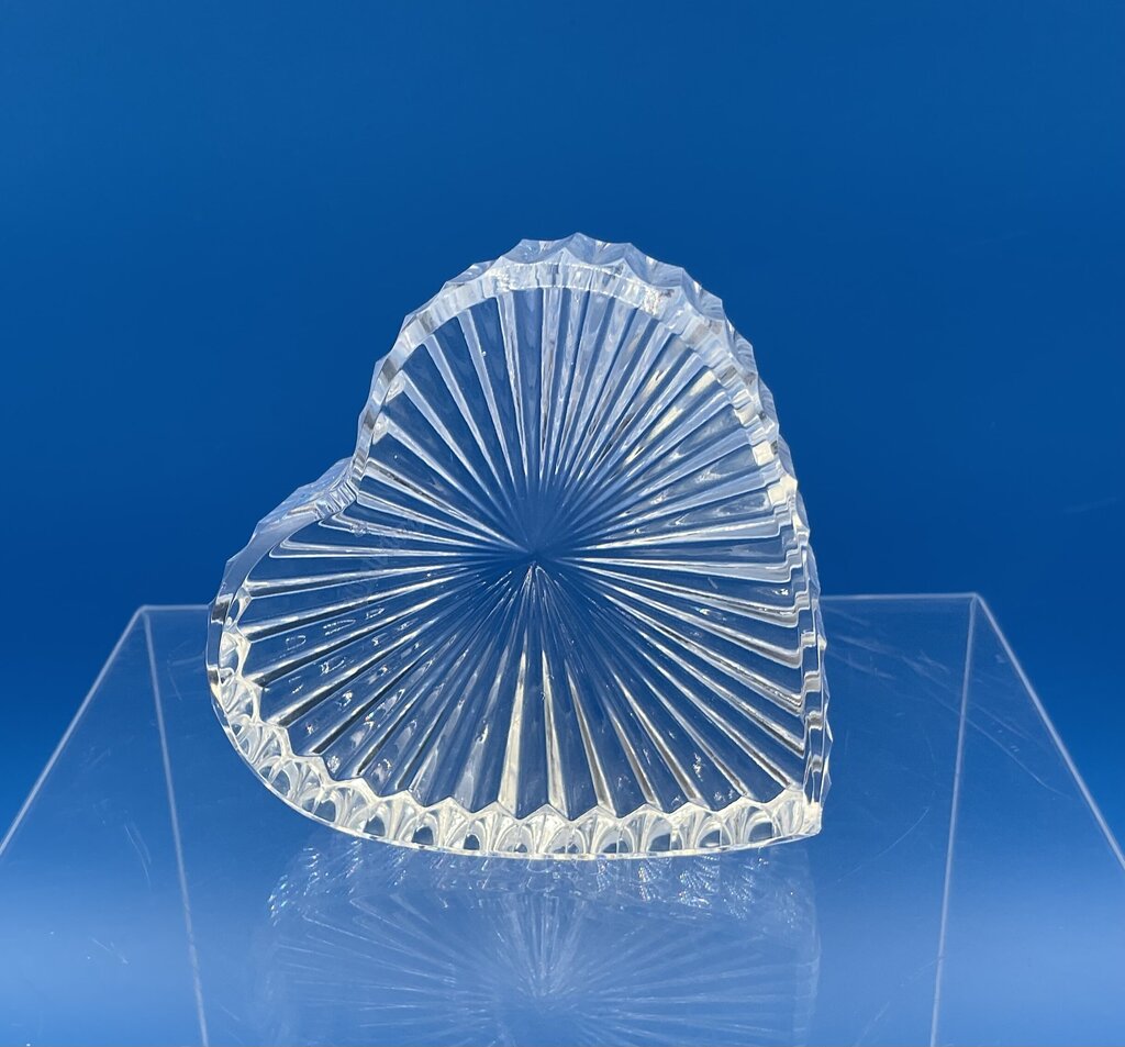 Vintage Waterford Crystal Heart Shaped Paperweight /s