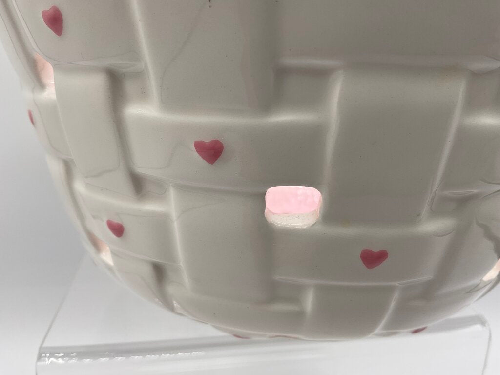 Vintage Bella Casa by Ganz Ceramic Cherry & Hearts Basket Strainer